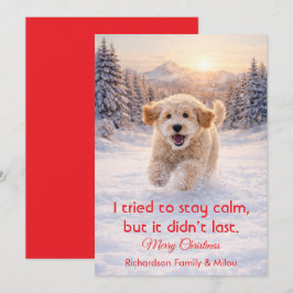 Schattige hond met grappige kerstquote | Kerstkaar Feestdagenkaart