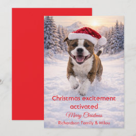 Schattige hond met grappige kerstquote | Kerstkaar Feestdagenkaart