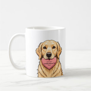 Schattige hond met hart Gelukkige Valentijnsdag Koffiemok