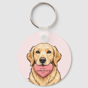 Schattige hond met hart Gelukkige Valentijnsdag Sleutelhanger