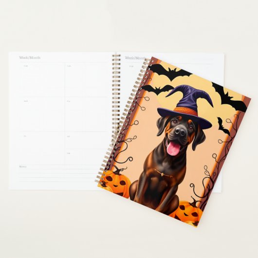 Schattige Hond met Heksenhoed Planner (Display)