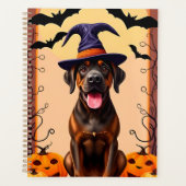 Schattige Hond met Heksenhoed Planner (Voorkant)
