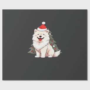 Schattige hond met kerstmuts en kerstboom T-Shirt Cadeaupapier