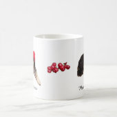 Schattige hond met kerstmuts op kerst koffiemok (Center)