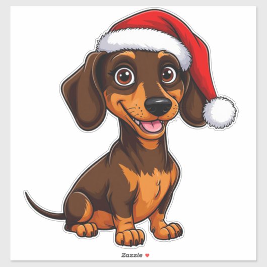 Schattige hond met kerstmuts verspreidt Kerstmis Sticker (Vel)