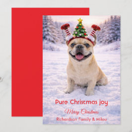 Schattige hond met kerstquote kerstkaart