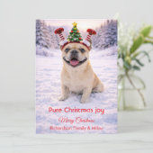 Schattige hond met kerstquote kerstkaart (Staand voorkant)
