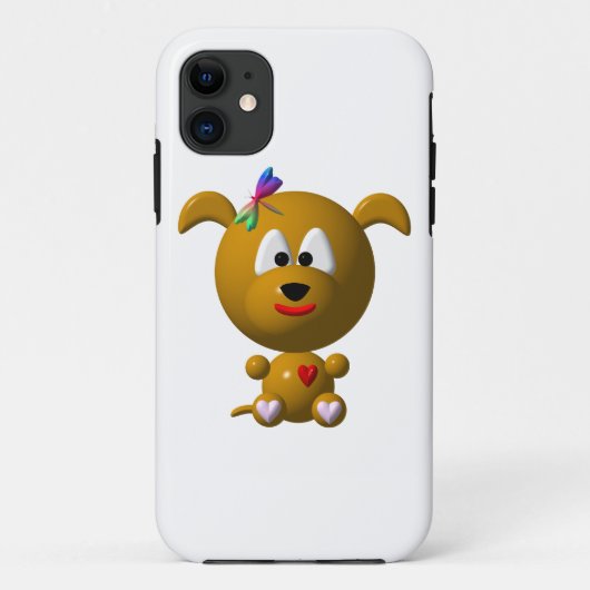 Schattige hond met libel Case-Mate iPhone case (Achterkant)