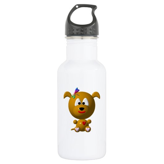 Schattige hond met libel waterfles  (Voorkant)