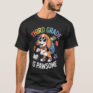 Schattige Hond Met School Vibe Derde Klas Is Prach T-shirt