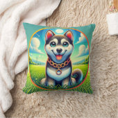 Schattige hond met vrolijke uitdrukking kussen (Deken)