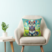 Schattige hond met vrolijke uitdrukking kussen (Stoel)