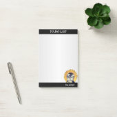 Schattige hond met zonnebloem op zilvergrijs post-it® notes (Kantoor)