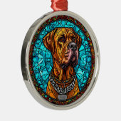 Schattige Hond Metalen Ornament (Rechts)