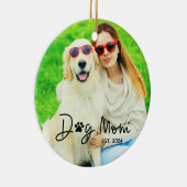 Schattige Hond Moeder Foto Keramisch Ornament (Rechts)