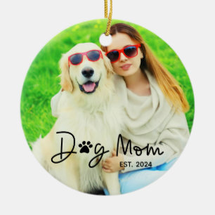 Schattige Hond Moeder Foto Keramisch Ornament