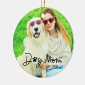 Schattige Hond Moeder Foto Keramisch Ornament (Links)