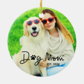 Schattige Hond Moeder Foto Keramisch Ornament (Achterkant)