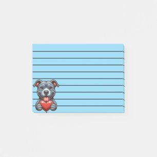 Schattige hond omarmt hart met blije expressie post-it® notes