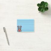 Schattige hond omarmt hart met blije expressie post-it® notes (Kantoor)