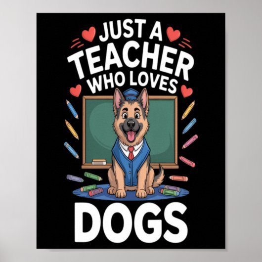 Schattige Hond Op School Poster (Voorkant)