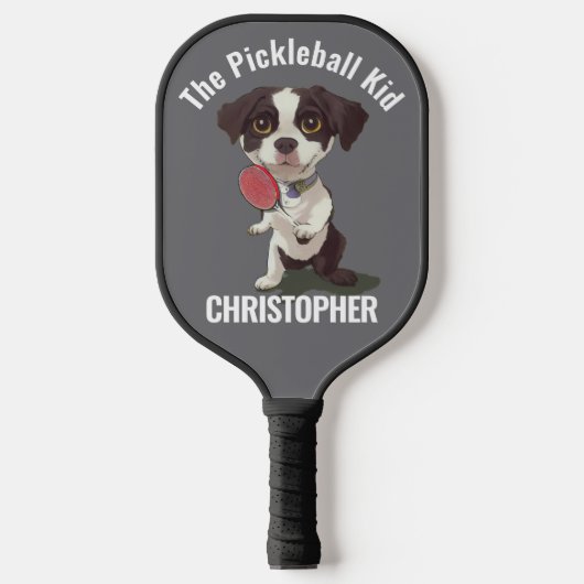 Schattige Hond Pickleball Kind Maatwerk Paddle (Voorkant)
