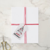 Schattige Hond Prettig Kerstfeest Cadeaulabel (Met Touw)