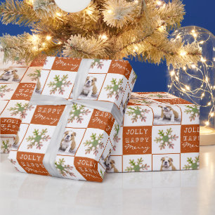 Schattige Hond Puppies Huisdier Foto Sneeuwvlok Ke Cadeaupapier