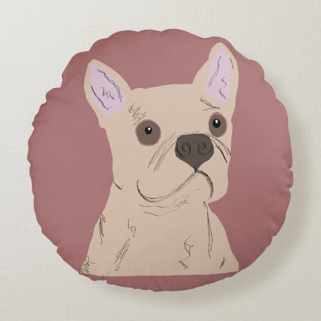 Schattige hond rond kussen (Voorkant)