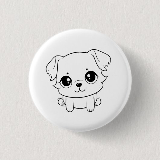 Schattige Hond Ronde Button 3,2 Cm (Voorkant)