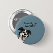 Schattige Hond Ronde Button 5,7 Cm (Voorkant /achterkant)