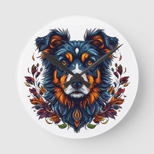 Schattige Hond Ronde Klok (Voorkant)