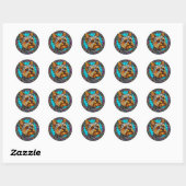 Schattige Hond Ronde Sticker (Vel)