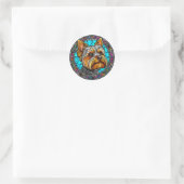 Schattige Hond Ronde Sticker (Tas)