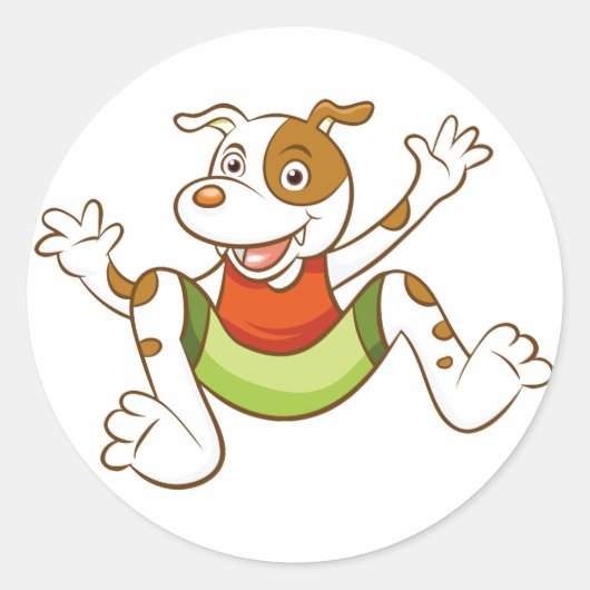 Schattige Hond Ronde Sticker (Voorkant)