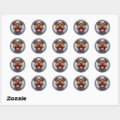 Schattige Hond Ronde Sticker (Vel)
