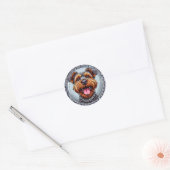 Schattige Hond Ronde Sticker (Envelop)