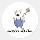 SCHATTIGE HOND RONDE STICKER (Voorkant)