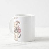 Schattige hond slaapt vredig koffiemok (Voorkant links)
