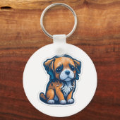 schattige hond sleutelhanger (Achterkant)