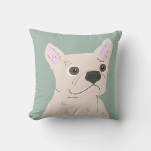 Schattige Hond, Stof Blauw Kussen