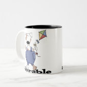 SCHATTIGE HOND TWEEKLEURIGE KOFFIEMOK (Voorkant links)