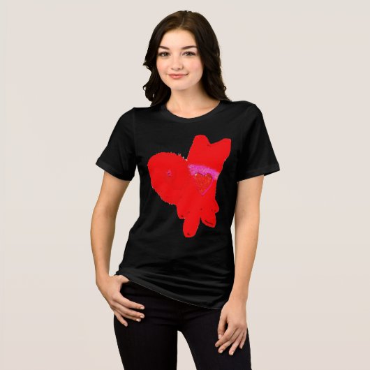 Schattige hond Valentijnsdag Tri-Blend Shirt (Voorkant volledig)