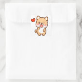 Schattige hond vierkante sticker (Tas)