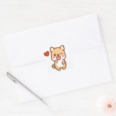Schattige hond vierkante sticker (Envelop)