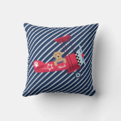 Schattige Hond Vliegtuig, Douanenaam Nursey Kussen (Achterkant)