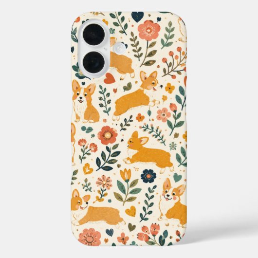 Schattige Hond Volkskunst Whimsical Hand Case-Mate iPhone Case (Achterkant)