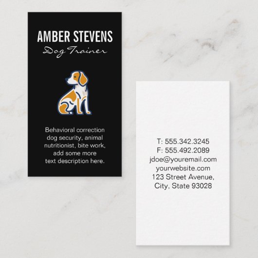 Schattige Hond Zit  Visitekaartje (Voorkant / Achterkant)