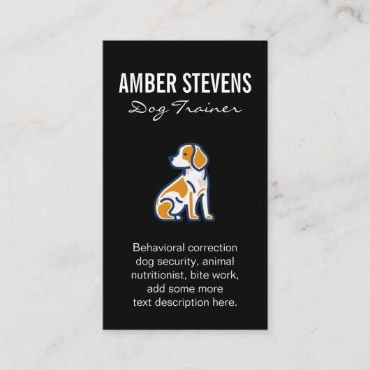 Schattige Hond Zit  Visitekaartje (Voorkant)