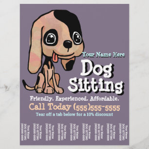 Schattige HOND Zittende Flyer Sjabloon